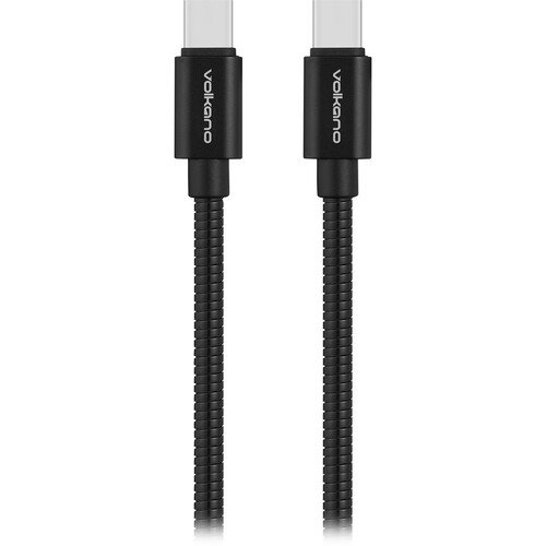 Volkano Iron Series Round Metallic Type-C Cable (6', Black)
