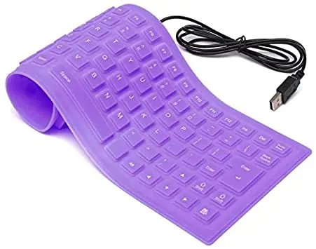 Flexible Rubber Keyboard-Purple with Numeric Keypad