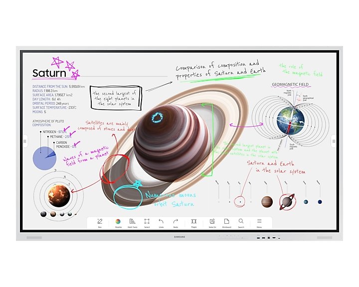 Samsung Flip Pro WM85B 85" 4K UHD Interactive Display Flat Panel Advanced Multi-Touch Technology Built-In Tizen OS Smart Board (LH85WMBWLGCXUE)