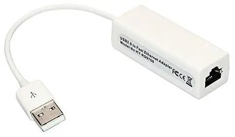 USB 2.0 10/100Mbps RJ45 LAN Ethernet Network Adapter Dongle White
