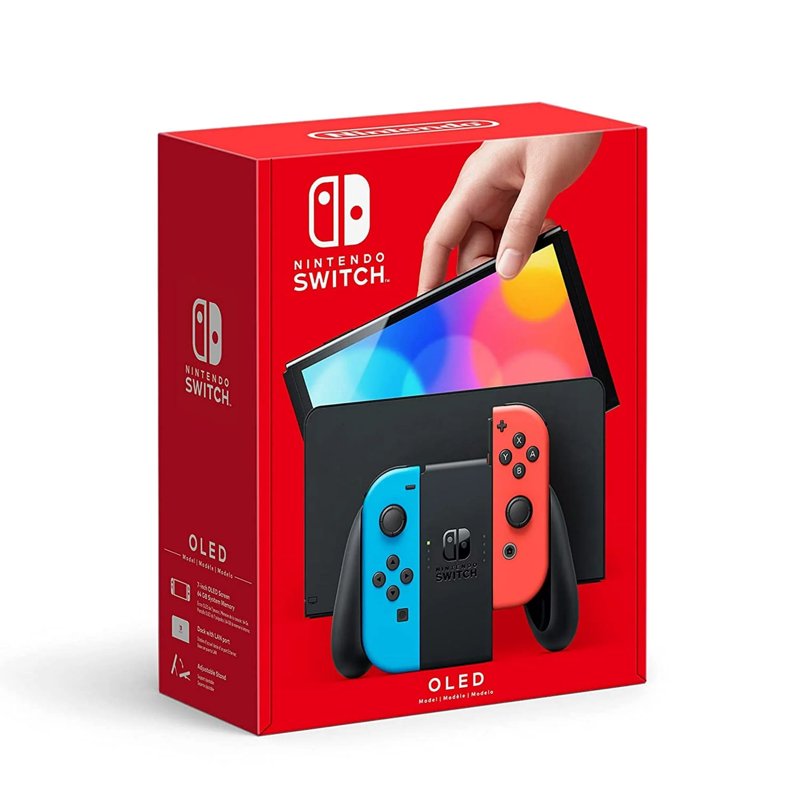 Nintendo Switch Console - OLED Model with Neon Red & Neon Blue Joy-Con