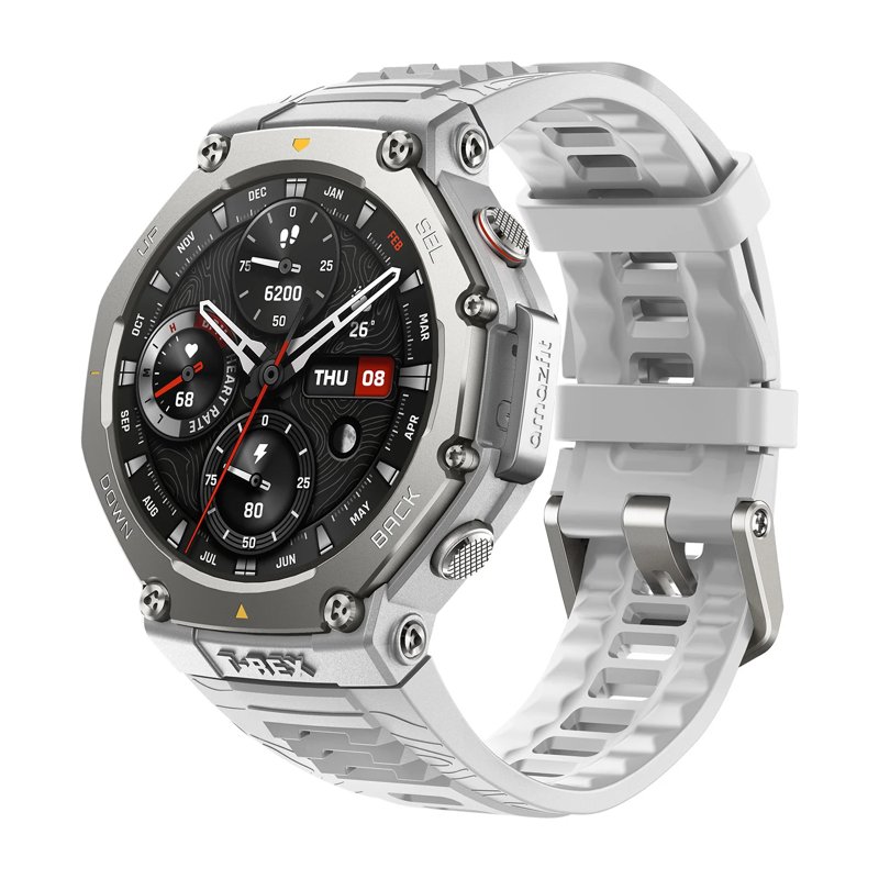 Amazfit T-Rex 2 1.5" AMOLED Display Smart Watch Dual-Band & 6 Satellite Positioning 24-Day Battery Life Rugged Outdoor GPS Military Smartwatch Real-time Navigation