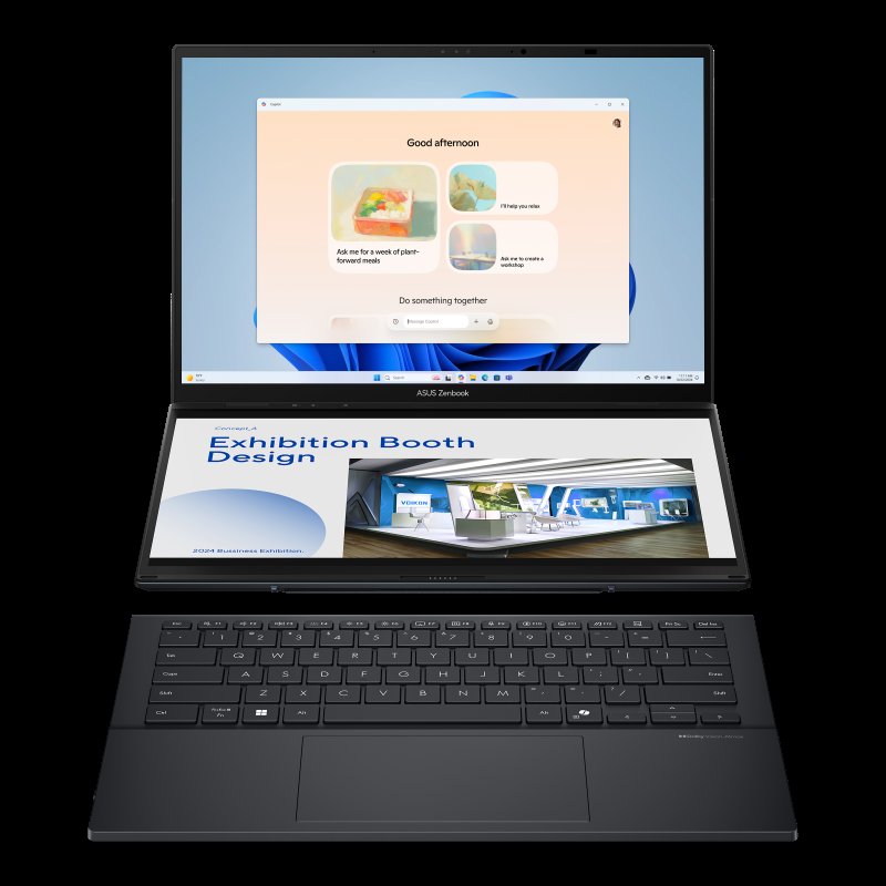 ASUS Zenbook DUO UX8406 Intel Core Ultra 9 285H 32GB RAM 2TB M.2 NVMe PCIe 4.0 SSD 14" 3K OLED Touchscreen Display Intel AI Boost NPU Intel Arc Graphics Windows 11 Home 1 Year Manufacturer Warranty