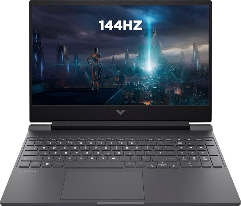 HP Victus 15-fa0165TX Gaming Laptop 144Hz 12th Gen Intel Core i5-12450H 8GB RAM 512GB PCIe NVMe TLC M.2 SSD 15.6" FHD Display 4GB GDDR6 NVIDIA GeForce GTX 1650 Laptop GPU Audio by B&O HP Wide Vision 720p HD Camera Windows 11 Home 1 Year Dealership Warranty