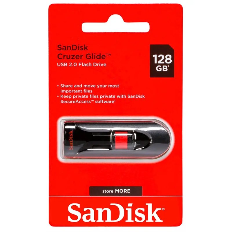 SanDisk Cruzer Glide 128GB USB 2.0 Flash Drive