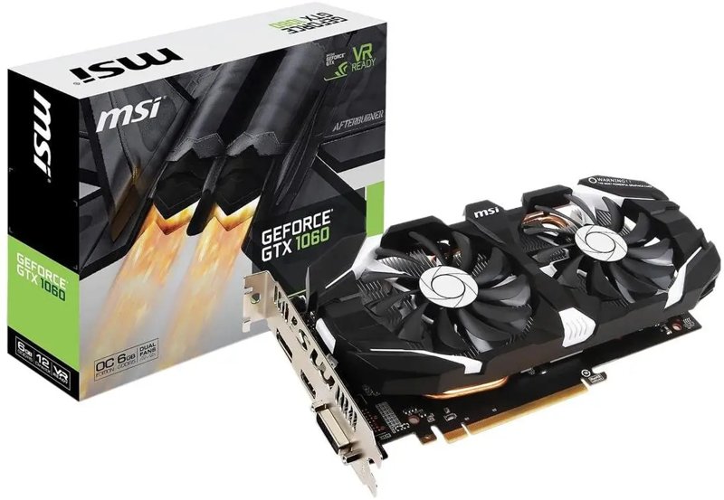MSI NVIDIA GeForce GTX 1060 6GB DDR5 192-Bit PCI-E 2.0 Dedicated Gaming Graphics Card