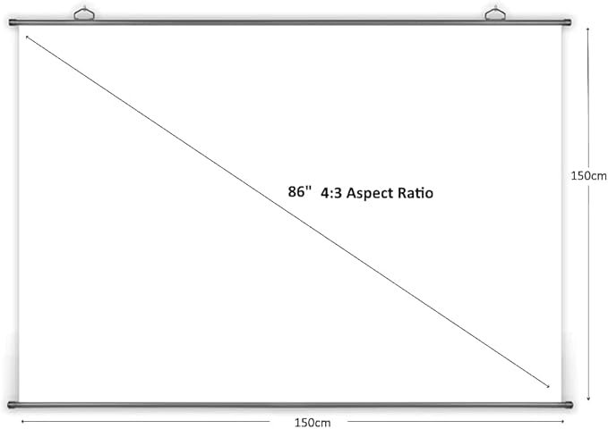 BenQ 86" 4:3 HD Manual Projector Screen (150 x 150 cm) Outdoor Indoor Display