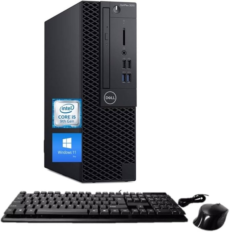Dell OptiPlex 3070 Small Form Factor Desktop 9th Gen Intel Core i5-9100 8GB DDR4 RAM 500GB HDD Hard Drive Intel UHD Graphics 630 Windows 10 Pro