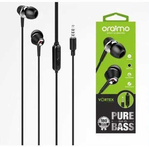 Oraimo Earphones OEP-E23 Pure Bass Black