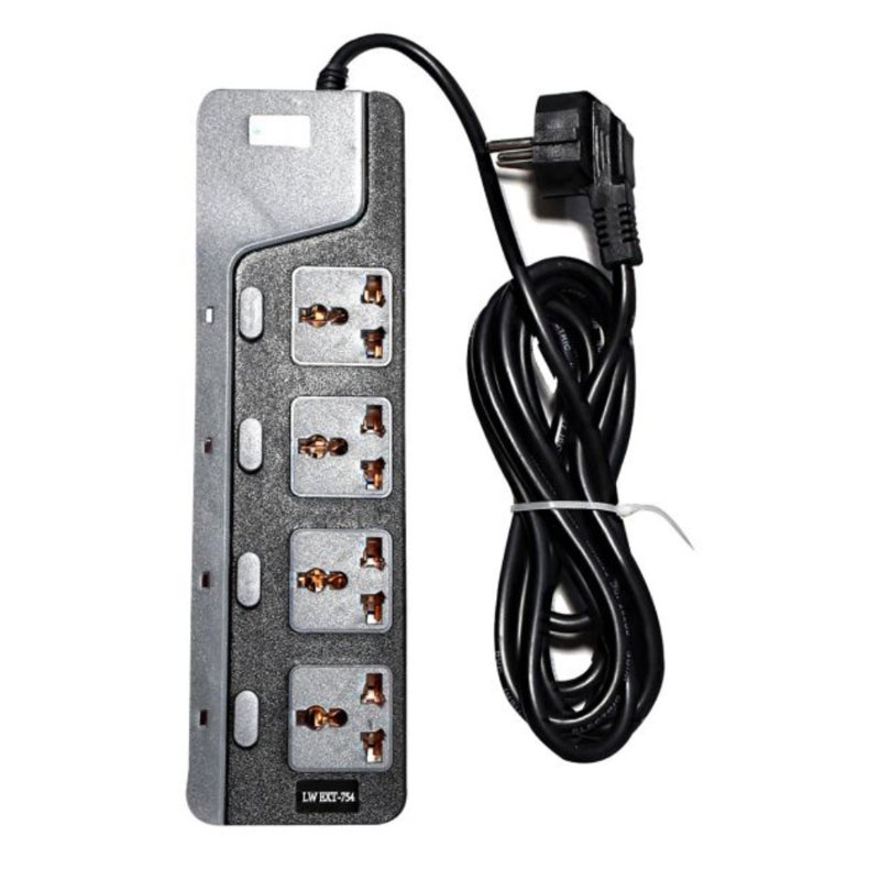 LightWave EXT 754 Power Extension 2500W Universal 4 Way Sockets Surge Protector Extension