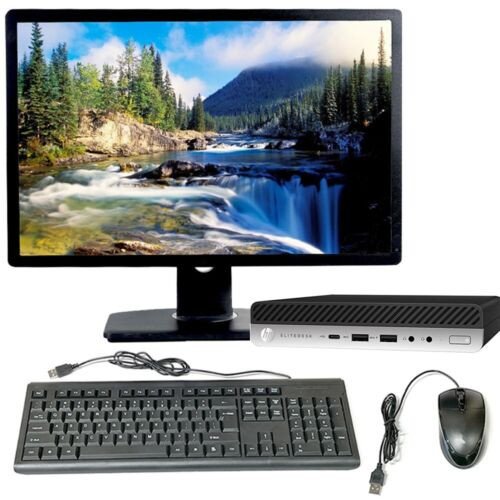 HP EliteDesk 800 G3 Mini Desktop PC 7th Gen Intel Core i5 8GB RAM 500GB HDD Integrated Intel HD Graphics 630 CPU Keyboard Mouse & 22" HD Anti-Glare Monitor