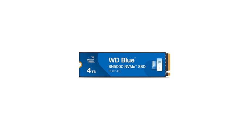 Western Digital WD 4TB Blue SN5000 NVMe SSD Gen4 PCIe M.2 2280 Up to 5500MB/s Internal Solid State Drive