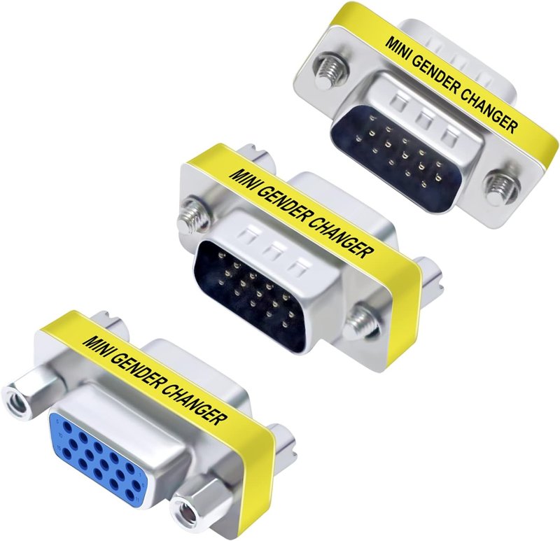 VGA Connector Female to Female Gender Changer Male to Female Adapter, Male to Male Coupler
