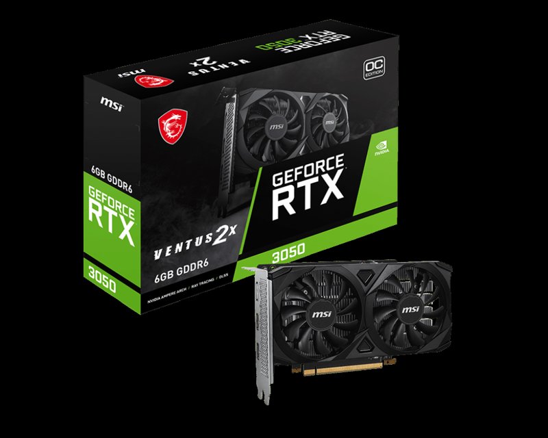 MSI GeForce RTX 3050 VENTUS 2X 6G OC 6GB GDDR6X PCI-Express Graphics Card