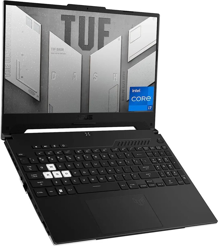 ASUS TUF Dash F15 (FX517Z) Gaming Laptop 12th Gen Intel i7-12650H 144Hz 15.6" FHD LED Display 16GB DDR5 RAM 512GB PCIe NVMe TLC M.2 SSD Bluetooth HD Webcam WiFi Backlit Keyboard 4GB Dedicated NVIDIA GeForce GPU Windows 11 Home 1 Year Warranty