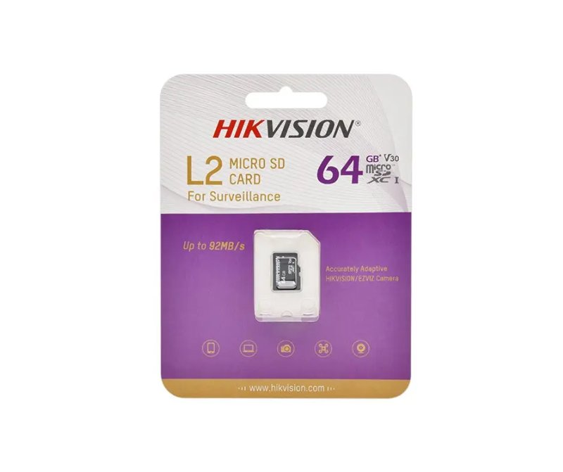 Hikvision L2 Series 64GB Video Surveillance Micro SD (TF) 95 MB/s Card