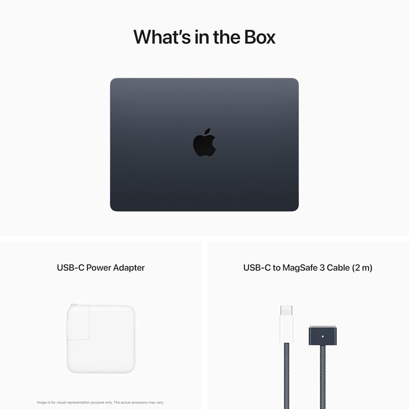Apple MacBook Air Laptop Apple M2 Chip 8‑Core CPU 13.6" Liquid Retina Display 8GB RAM 512GB SSD Storage Backlit Keyboard 1080p FaceTime HD Camera