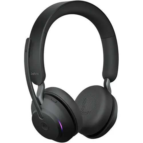 Jabra Evolve2 65 LINK390A MS Stereo Wireless On-Ear Headset with Stand (Microsoft Teams, USB Type-C, Black)