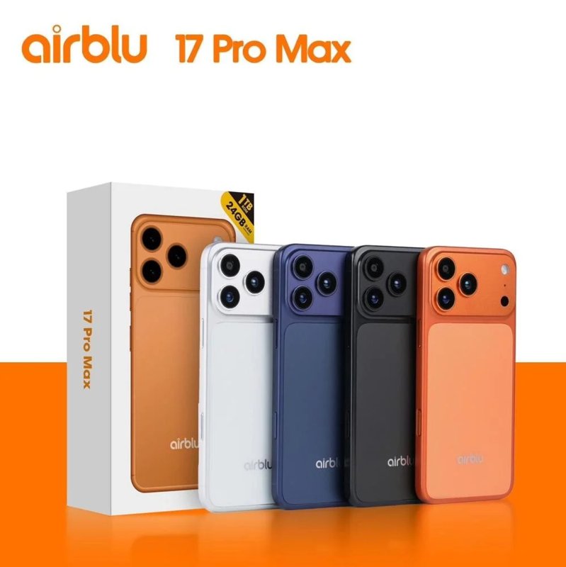 Airblu 17 Pro Max 1TB ROM 24GB RAM HD+ Large Screen Display 30MP Rear Camera 13MP Front Camera Dual SIM 4G 5000mAh Battery