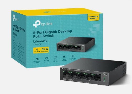 TP Link LS105GP 5-Port Gigabit Desktop Switch with 4-Port PoE