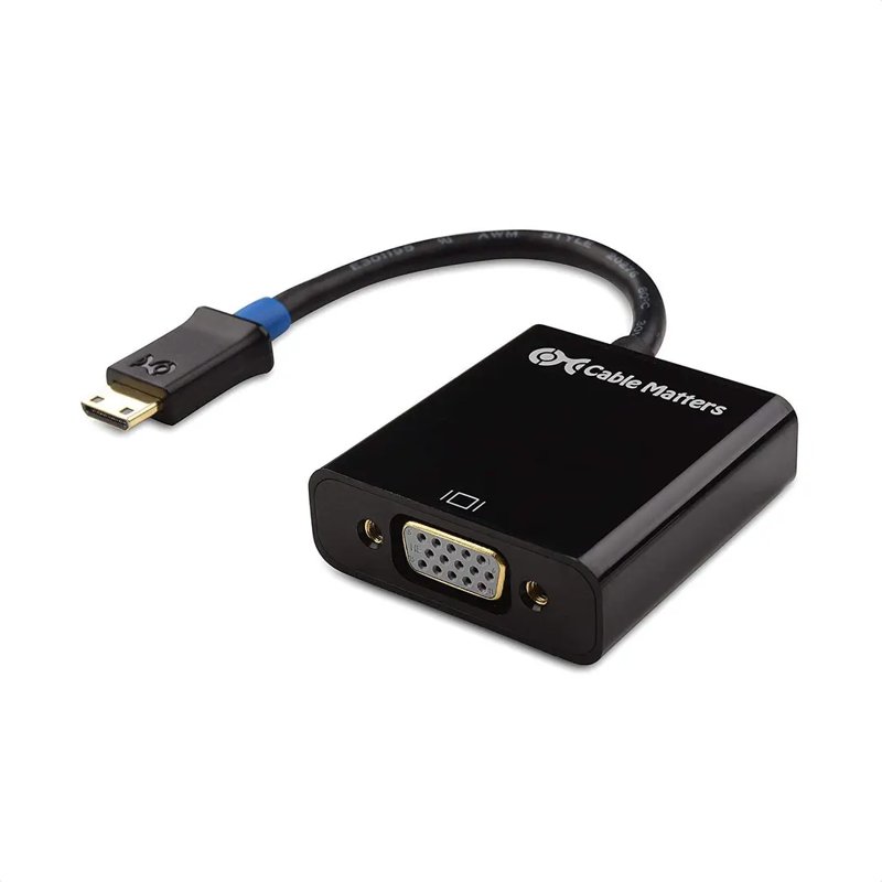 Mini HDMI 1080p to VGA Adapter with Audio Black