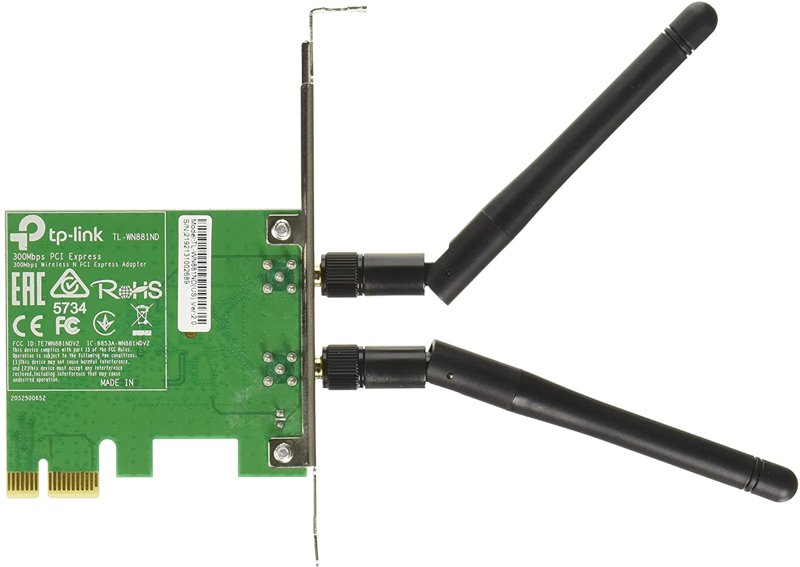 TP-Link N300 PCIe WiFi Card 300Mbps Wireless N PCI Express Adapter Card for PC - TL-WN881ND